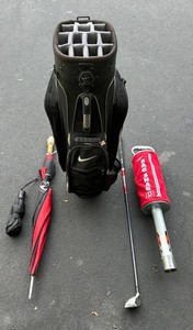G - Golf Bag Mixed Lot - Nike Stand Bag, Bag Shag Ball Retriever & Umbrellas