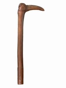 LLFR - Walking Cane - Carved Wooden Hook Handle