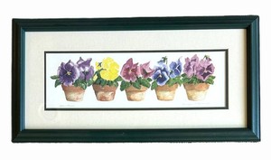LLFR - Framed Floral Print Carolyn Oltman Pots & Pansies