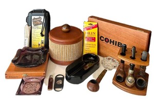 LRFE - Cigar Accessories Estate Mixed Lot Cohiba Humidor & Pipe Collection