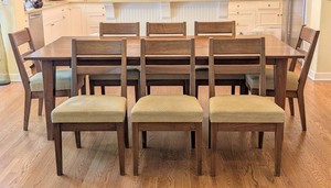 DR - Custom Built Walnut Dining Table & 8 Chairs