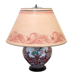 SR - Decorative Table Lamp 26 in Tall Hand-Painted Ceramic