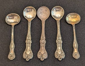DR - Vintage Sterling Silver Salt Spoons (Lot of 5)
