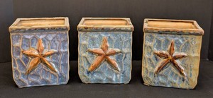 DR - Ceramic Starfish Motif Vases (Lot of 3)