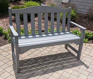 FY - Outdoor Bench Gray Wood Composite Garden Bench