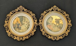 K - Vintage Decoupage Prints - Sungott Art Studios Style No. 954 (Pair)