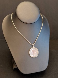 DR - Antique 1862 Seated Liberty Silver Half Dollar Necklace