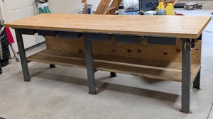 G - Work Bench Large Wood Top Shop Table