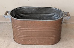 G - Vintage Copper Boiler Wash Boiler Oval Handled