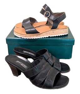 LLR - Paul Green Tippi Ankle Strap Platform Wedge Sandals Size & Paul Green Leather Heeled Slide Sandals