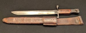 K - Antique WWI Canadian Ross Rifle Co. Bayonet with New York State Guard Unit Markings