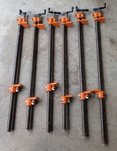 G - Pipe Clamps - Six Pony Pipe Clamps Up to 40 in