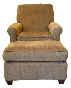 LLFR -Room and Board Upholstered Accent Chair With Ottoman