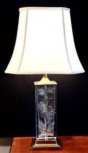 LBR1 - Vintage Crystal Table Lamp Brass Accents