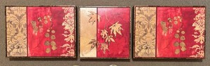 LBR1 - Framed Artwork Gilded Jacquard by Matina Theodosiou (Lot of 3)