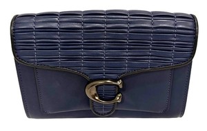 LLFR - Shoulder Bag - Coach Tabby 26 Pleated Nappa Leather Navy Blue