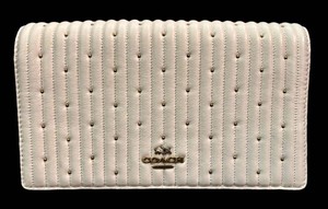 LLFR - Clutch - Coach Callie Foldover Chain Clutch White Quilted Nappa Leather
