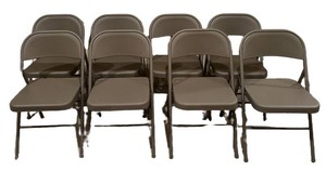 LLS - Folding Chairs - COSCO Gray (Lot of 8)