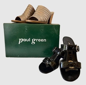 LR - Paul Green Sandals Winston Smoke Brushed & STRNAP (Lot of 2 Pairs)