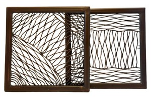 LR - Metal Wall Art Panels Dark Bronze (Lot of 2)