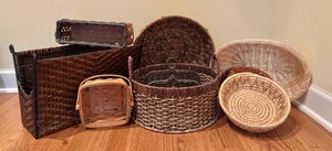 Wicker Basket Mixed Lot of 9