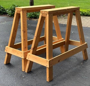 G - Wooden Sawhorses Pair