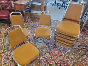 8 Solid Mid Modern Virco Stackable Cushioned Chairs