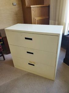 Large 3 Drawer Bankers Metal Cabinet
