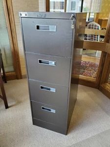 Large Solid Metal Cabinet w Key