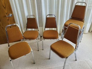 8 Solid Mid Modern Virco Stackable Cushioned Chairs