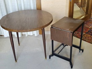 Super Sturdy Smaller Round Table and Vintage Typewriter Table