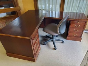 Lightly Used Corner Bankers Desk w Chair