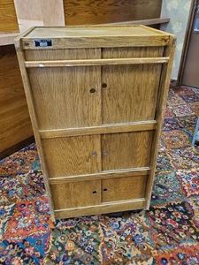 43 Tall Wooden Bankers Cabinet