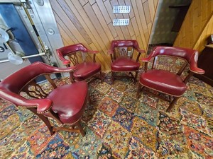 Beautiful Vintage Leather ClubBank Chairs - Set of 4 high end chairs