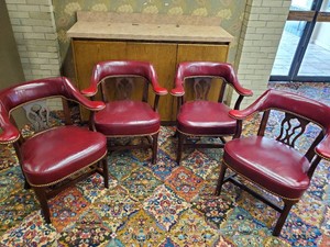 Beautiful Vintage Leather High end ClubBank Chairs set of 4