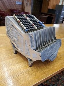 Beautiful ornate silver Brandt Automatic Cashier Machine such a cool piece&nbsp