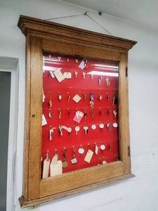 Antique Wood Display CaseShadow Box Keys Not Included