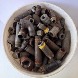 Lot of Black Iron Pipe Fittings and Nipples