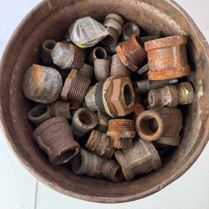 Lot of Galvanized and Black Pipe Fittings
