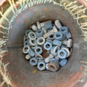 Lot of Large Nuts and Flat Washers