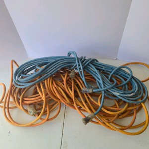 Lot of Blue and Orange Extension Cords