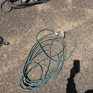 Green Extension Cord with Multi-Outlet Tap