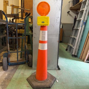 Traffic Cone with Barricade Warning Light