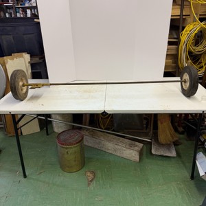 Axle Rod with Two Rubber Wheels