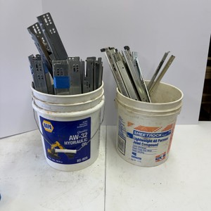 Lot of Metal Drawer Slides and Slide Hardware