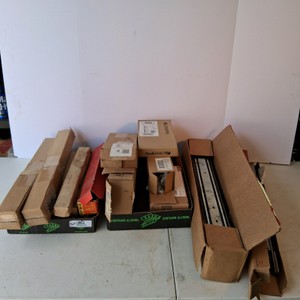 Lot of Assorted Drawer Slides and Cabinet Hardware