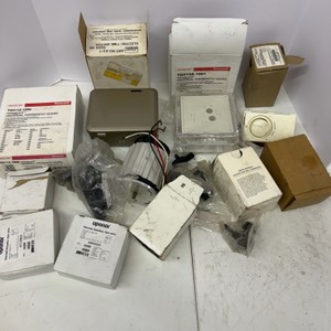 Lot of Assorted HVAC Thermostats, Controls, and Electrical Components
