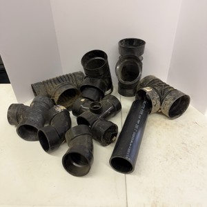 Lot of Black ABS Drain Pipe Fittings