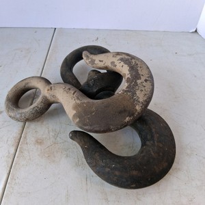Lot of 2 Heavy Duty Lifting Hooks with Eye Ends