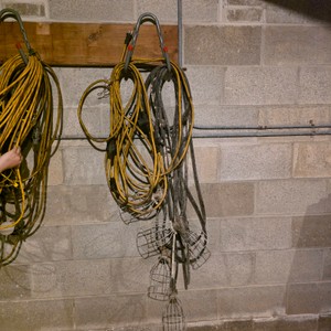 Lot of Extension Cords and Metal Cage Work Lights